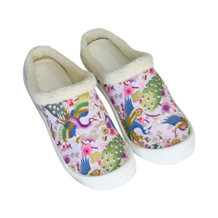 

Fuzzy Slippers Women S Flat Bottomed Low-Cut Canvas Shoes one-Foot Lazy Version Casual Flat Non-Slip Cotton Slippers