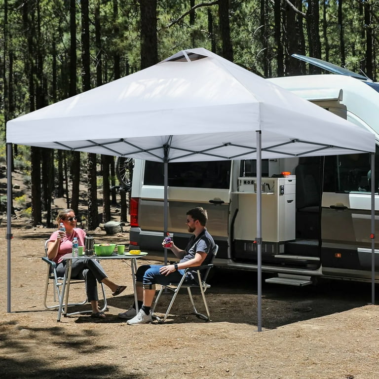 ABCCANOPY Tenda Gazebo Pieghevole 10x20 – Struttura In Metallo, Bianca, Con Tende Laterali, Per Matrimoni E Eventi, Altezza Regolabile Fino A 238 Cm