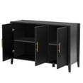 thumbnail image 3 of EUROCO 48" Longer Free Standing Buffet Cabinet ,Sideboard Cabinet with Pine Wood legs，3 Doors and Shelves，Metal Handle for Living Room Study Entrance Corridors ,Black, 3 of 8