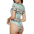 thumbnail image 3 of Daiia Cute Panda Women'S Crew Neck Short Sleeve Slim Fit T Shirts Tops Basic Bodysuit Leotard Clothing-Large, 3 of 9