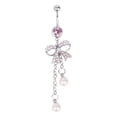 thumbnail image 2 of Anillo de Ombligo Sunnimix Crystal Barbell Butterfly Bow Pearl, 2 of 7