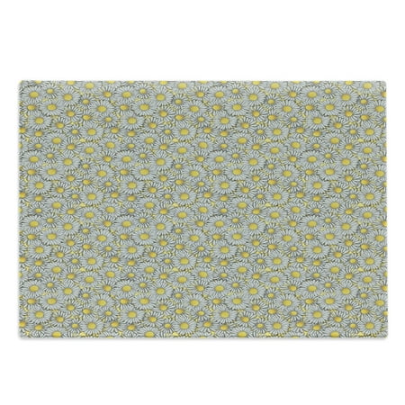 

Daisy Cutting Board Cluster of Chamomile Flowers Image as Overlapped Petals Gardening Theme Decorative Tempered Glass Cutting and Serving Board Large Size Yellow and Pale Grey by Ambesonne