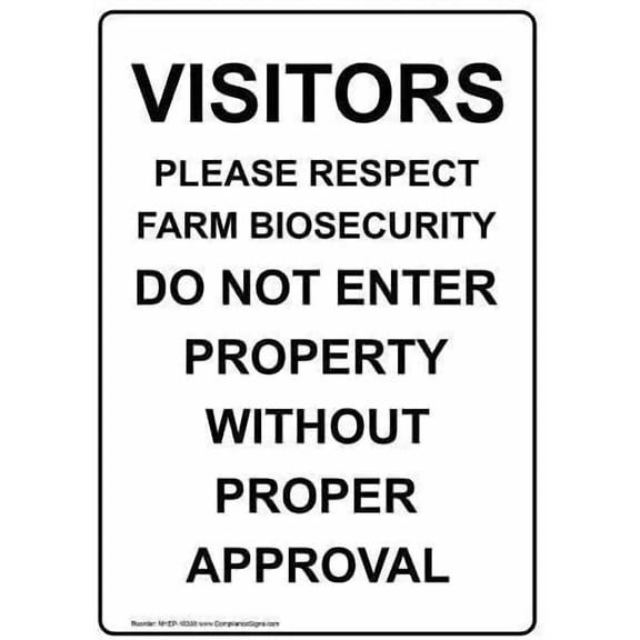 New Metal Sign Aluminum Sign Visitors Please Respect Farm Biosecurity for Outdoor & Indoor 12" x 8"
