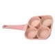 thumbnail image 2 of Sartén antiadherente de 4 agujeros para freír huevos, fondo plano, para 4 tazas de tortillas y panqueques, color rosa, 2 of 12