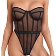 thumbnail image 1 of Ropa interior de primavera y verano para mujer, sexy, europea y americana, con tirantes transparentes, en el pecho, de corte abierto y moldeador de cuerpo, 1 of 6