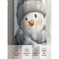 thumbnail image 6 of Grey Christmas Sheer Curtains 108 inches Long 2 Panels Set Snow Hat Snowman Merry Christmas Tiers Sheers Rod Pocket Small Window Short Curtains for Kitchen Cafe, Each 52" W x 108" L, 6 of 7