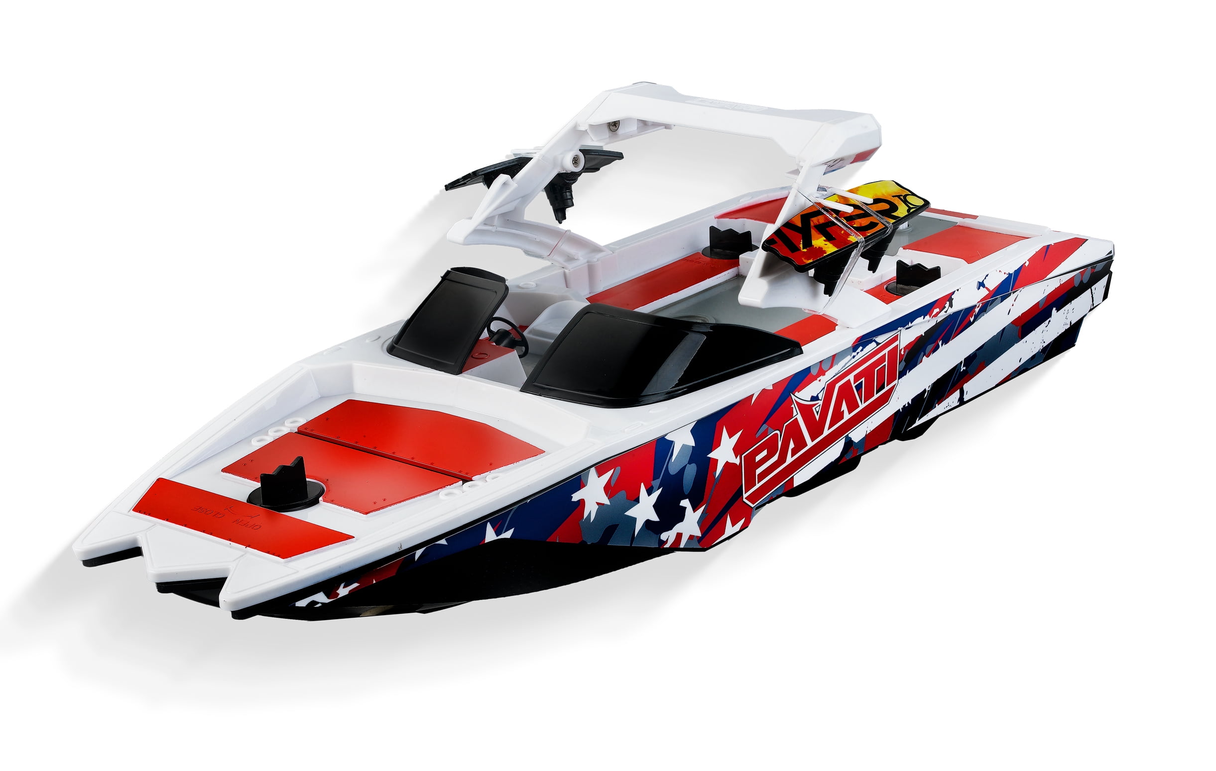 Hyper Toy Company, Pavati 2.0 RC Wakeboard Boat, 1:18 Scale with Remote and Battery, Stars/Stripes