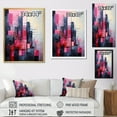 thumbnail image 4 of Designart "Magenta Horizon Cityscape II" Skyscrapers Canvas Art Print, 4 of 7