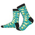 thumbnail image 2 of Bingfone Compression Socks for Women and Men Long Socks for Running Athletic Cycling Nurse- Lemon Blue, 2 of 7