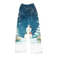 thumbnail image 4 of Women's Casual Christmas Printed Plush Pants, Full Length Long Trousers for Winter Wear, Soft and Warm Fleece Material with Festive Design for Women,Light Blue,L, 4 of 6