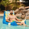 thumbnail image 5 of Big Joe Captain's Float No Inflation Needed Pool Lounger with Drink Holder, Paintbrush Yellow Double Sided Mesh, Quick Draining Fabric, 3 feet, 5 of 9