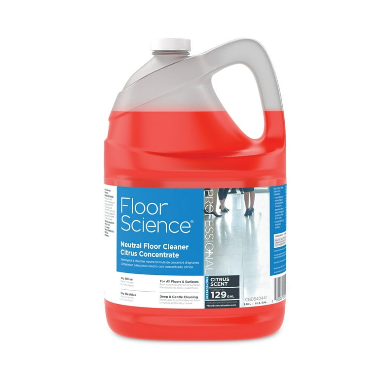 Floor Science Neutral Floor Cleaner Concentrate, Citrus Scent, 1 gal, 4/Carton Floor Science Neutral Floor Cleaner Concentrate, Citrus Scent, 1 gal, 4/Carton
