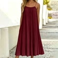 thumbnail image 2 of Maxi Dress for Women Ihhxva Sleeveless Relaxed Fit Pleated Stretchable Summer Breathable - Spaghetti Strap Casual Beach Vacation Sundress Loose S-2XL, 2 of 8
