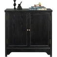 thumbnail image 5 of ANHDAH Vintage Solid Wood Buffet Cabinet - Natural Veneer, Water-Based Paint, 2 Doors & Shelves for Dining Room, Entryway Storage, 5 of 7