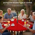 thumbnail image 2 of Round Outdoor Tablecloth with Umbrella Hole and Zipper, Christmas Red Fitted Table Cover with Elastic Edge for 45-54 Inch, Modern Simple Xmas Red Backdrop Waterproof Patio Tablecoths for Picnic, 2 of 9
