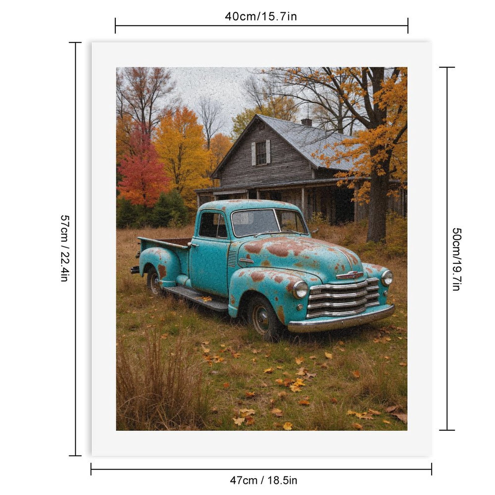 Paint By Numbers Kit for Adults Beginner - DIY Vintage Truck Autumn Scene Canvas Painting Kits for Adults, Frameless Paint By Number for Adults for Home Wall Decor 16x20 Inch