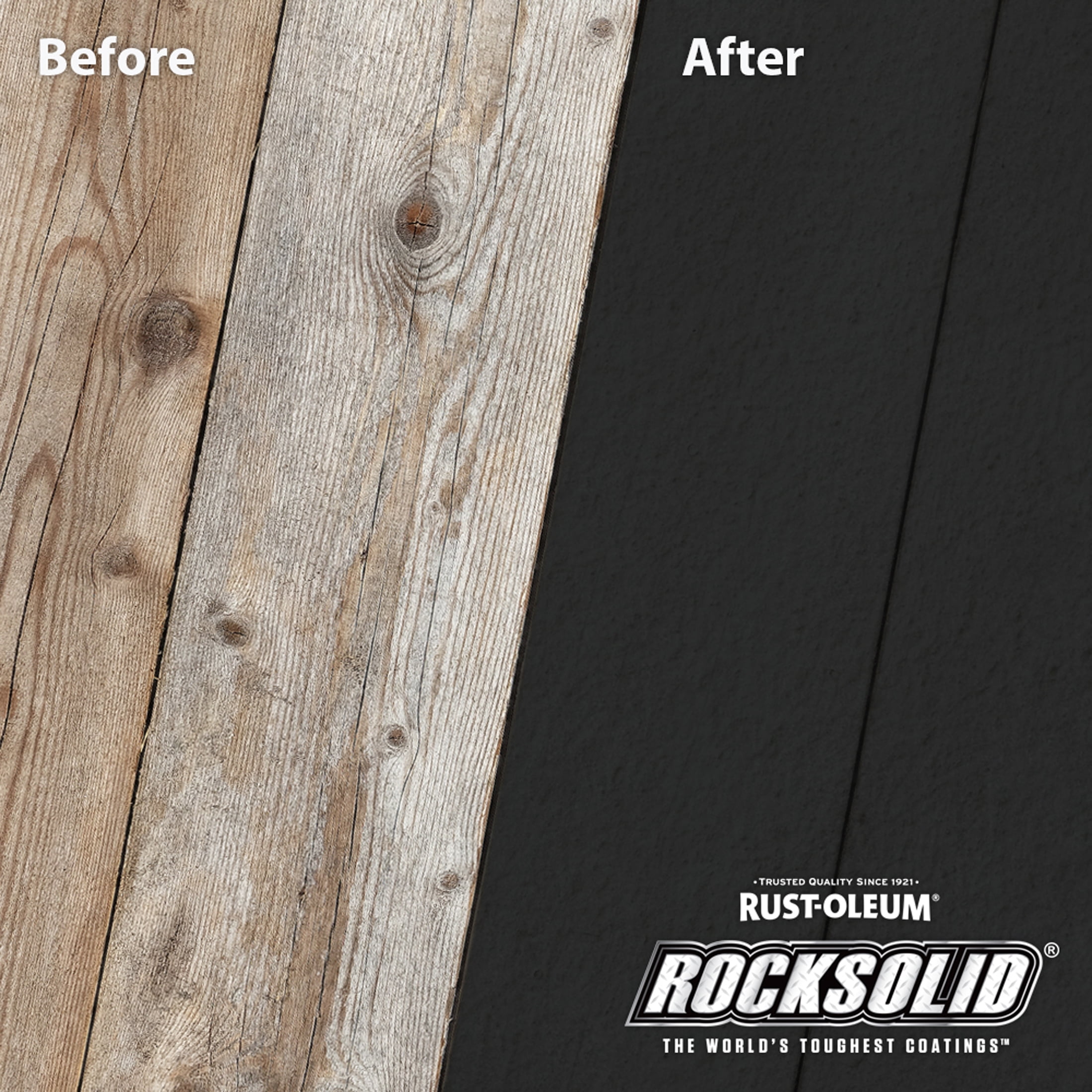 Black, Rust-Oleum RockSolid 6X Exterior Wood Deck Coat-319616T, Gallon