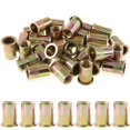 thumbnail image 1 of Rustark 50 piezas 1/2 ''-13UNC Kit surtido de tuercas de remache de acero al carbono chapadas en zinc mezclado con cabeza plana, 1 of 5
