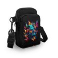 thumbnail image 3 of HELLHERO Glowing Skull Colorful Butterflies Travel Crossbody Purse Polyester Adjustable Strap for Outdoor Daily Use, 3 of 7