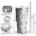 thumbnail image 3 of 30oz Pioneer Flower Floral Print Pattern Tumbler, Double Wall Vacuum Insulated Cup, BPA-Free Leak Proof Lid & Reusable Straws, Hot 12h, Cold 34h, 3 of 6