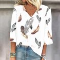 thumbnail image 1 of Fiudx Ofertas Flash Artículos En Oferta Blusa de Manga Larga de Verano con Cuello En V para Mujer, Sexy, Casual, con Estampado Regular, 1 of 5