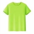 thumbnail image 2 of Kids Short Sleeved Neon Shirt Casual Crewneck Soft and Comfortable Tee Shirt Spring and Summer Kids Tops Summer Clothes Army Green 4-5 Years, 2 of 6