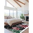 thumbnail image 2 of Merry Christmas Winter Area Rug for Bedroom 5x7 Ft Red Green Plaid Leopard Xmas Tree Black Super Soft fuzzy Throw Rug Non-Slip Fluffy Plush Indoor Floor Carpet for Living Room Nursery Home Decor, 2 of 8