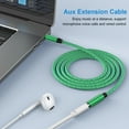 thumbnail image 2 of ABCPOW Headphone Extension Cable 6FT,3.5mm Aux Cord Male to Female Stereo Audio Extension Cable Nylon Braided Microphone Aux Adapter Headphone Extender Cable Cord 6FT for Headset iPhone Cellphone, 2 of 7