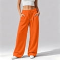 thumbnail image 2 of Resicozy Wide Leg Sweatpants Women Elastic Drawstring Waist Baggy Jogger Yoga Sweatpant with Pockets Orange XL, 2 of 6