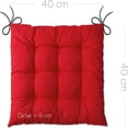 thumbnail image 4 of Juego de 4 cojines para sillas rojo (40x40x6 cm) - cojines de asiento para sillas de jardín, cocina o comedor - cómodos cojines para sillas, 4 of 7