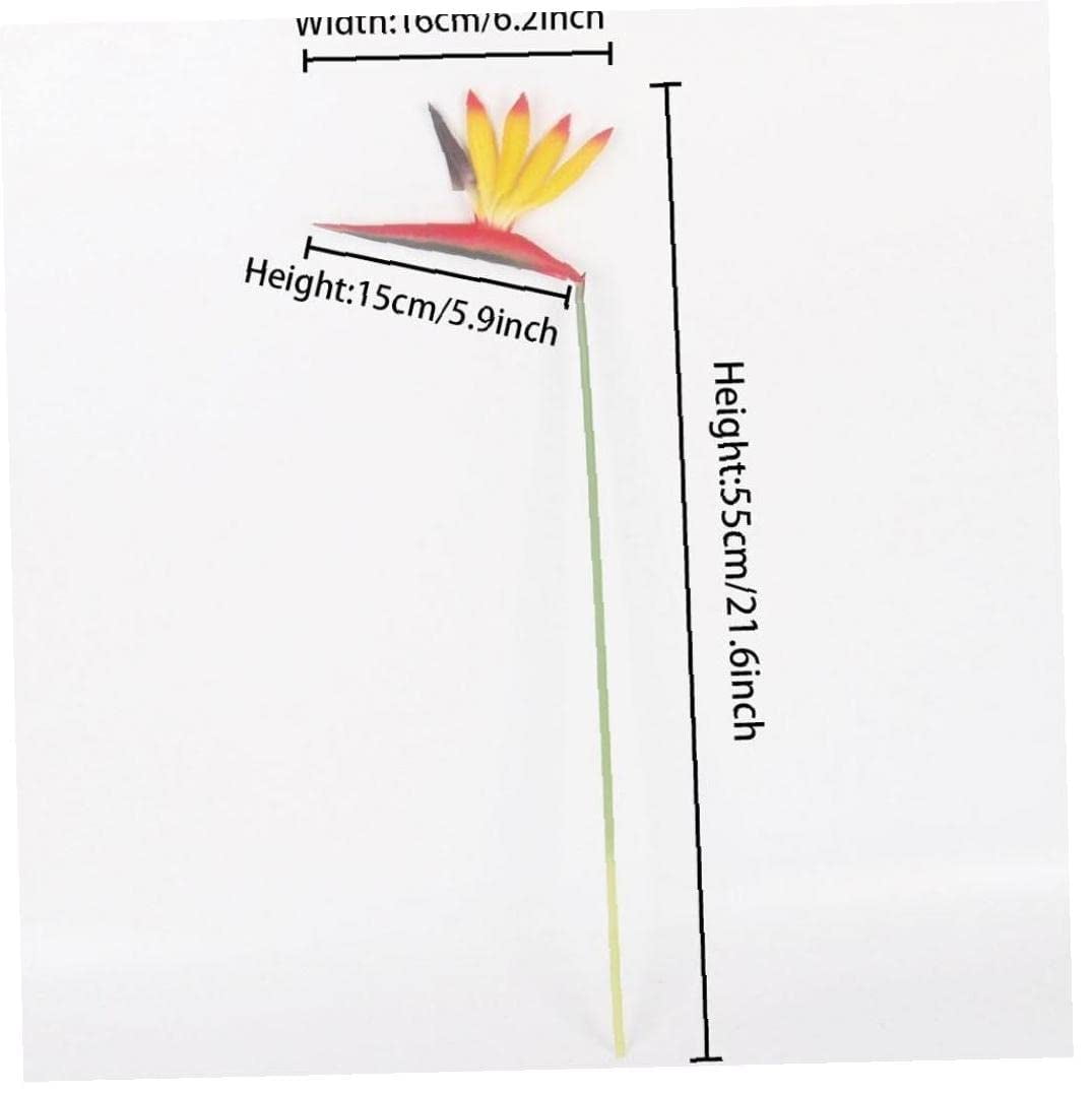 MODANU 20Pcs Bird of Paradise Greenery Plants, 22" Artificial Flowers Large Elegant Flowers Faux Flowers Bouquet Suitable for DIY Home Decor Party Theme Display (Yellow)