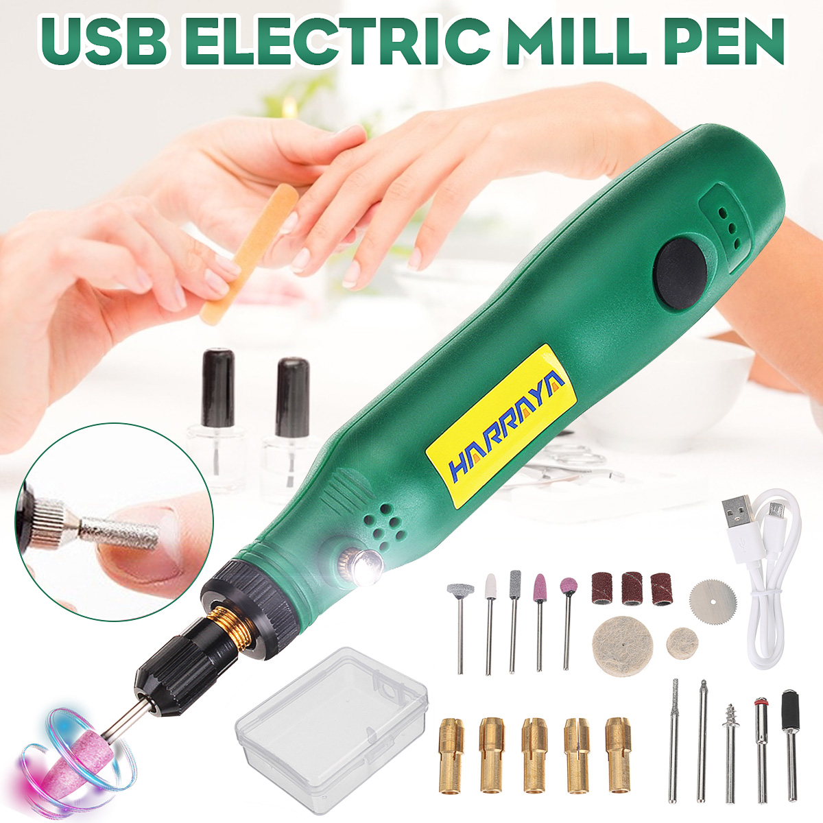 Electric Rechargeable portable Engraving Grinder Pen Pedicure Manicure