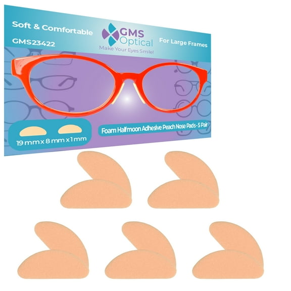 GMSO Ultra-Thin Adhesive Halfmoon Peach Felt Nose Pads 1mm x 19mm x 8mm (5 Pair)