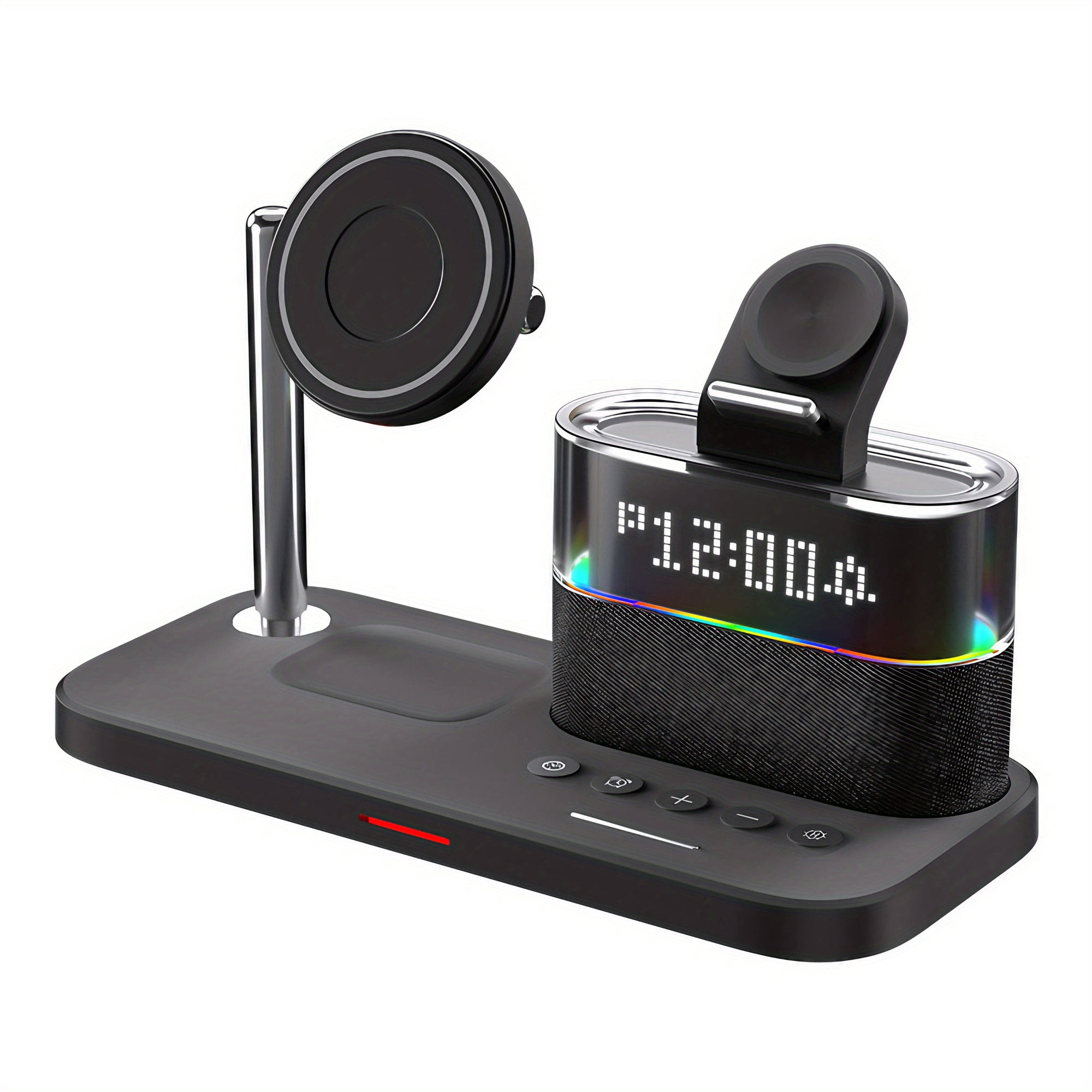 Wireless Charger for Apple Devices - Night Light with Digital Clock Display - Wireless Charging Stand - Magnetic Charger for iPhone 15/14/13/12, iWatch Ultra/8/7/6/5, AirPods 3/2/Pro, Samsung Phones