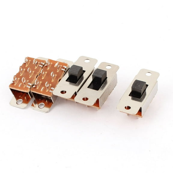 5pcs PCB DIY DPDT 3 Position Slide Switch 250V 3A 125V 6A