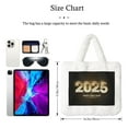 thumbnail image 3 of Yiaed Happy New Year 2025 E Print Fluffy Shoulder Bag Plush Bags Women Ladies Tote Bag Fluffy White Furry Purse Handbag for Autumn and Winter, 3 of 7