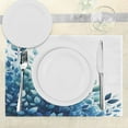 thumbnail image 3 of Ambesonne Blue Place Mats Set of 4, Diagonal Watercolor Leaves Art, Standard Size, Teal Blue and White, 3 of 5