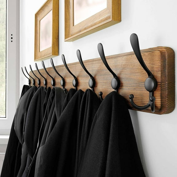 Rustic Large Coat Rack Wall Mount-38.6'' Long Coat Rack for Wall, Wood Coat Rack Hook, Farmhouse Coat Hanger Wall Mount for Hanging Jacket Coat