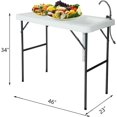 thumbnail image 2 of Portable Folding Fish Table, Folding Fish Cleaning Table with Sink & Faucet, Outdoor Folding Camping Sink Table for Picnic Garden Kitchen Camping, 2 of 8