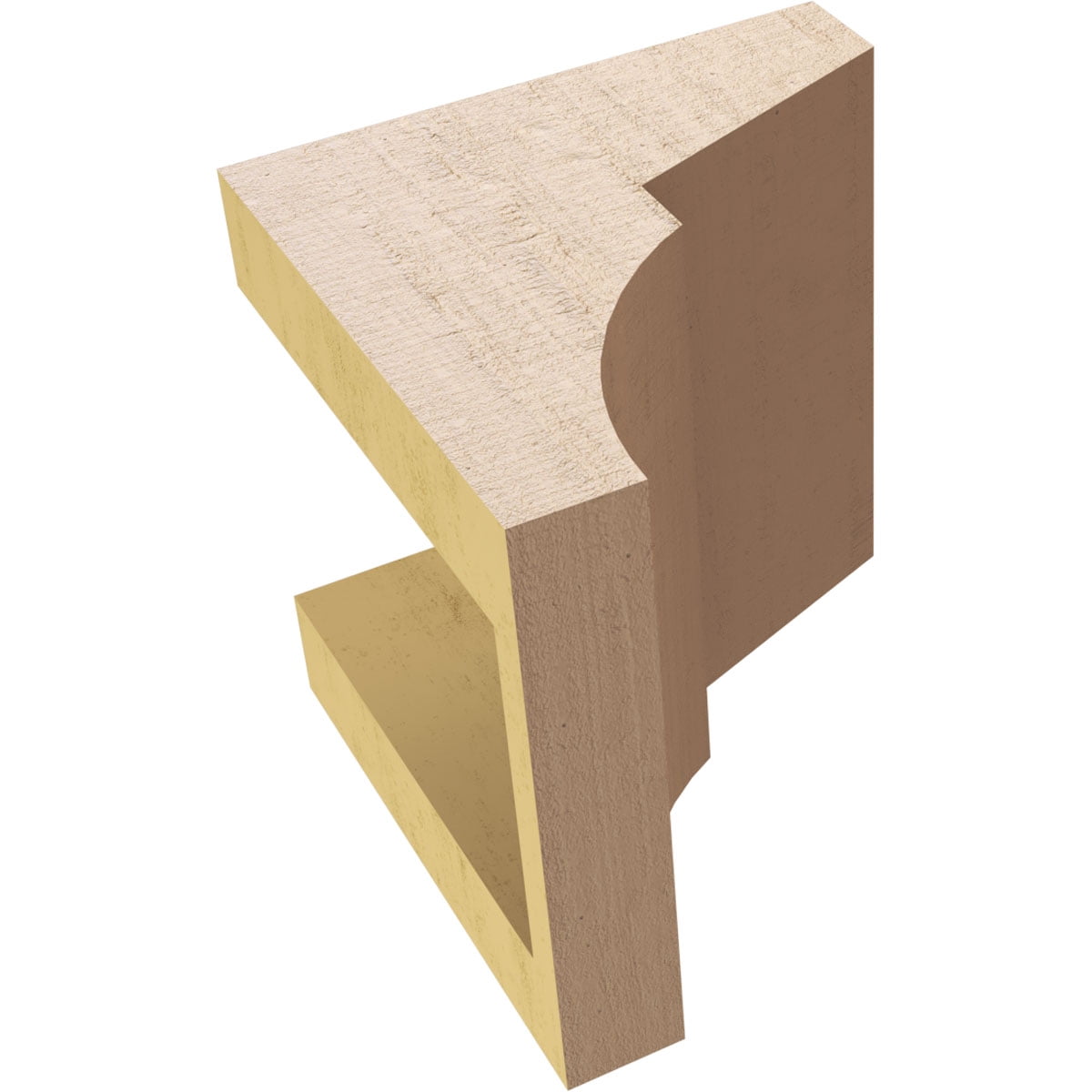 5"W x 5"D x 5"H Wide Monterey Rough Cedar Woodgrain TimberThane Corbel, Primed Tan