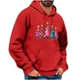 thumbnail image 3 of DODADAWANJ Christmas Pullover for Men Xmas Graphic Hooded Sweatshirts Loose Fit Drawstring Hoodie for Christmas Gifts Men M, 3 of 6