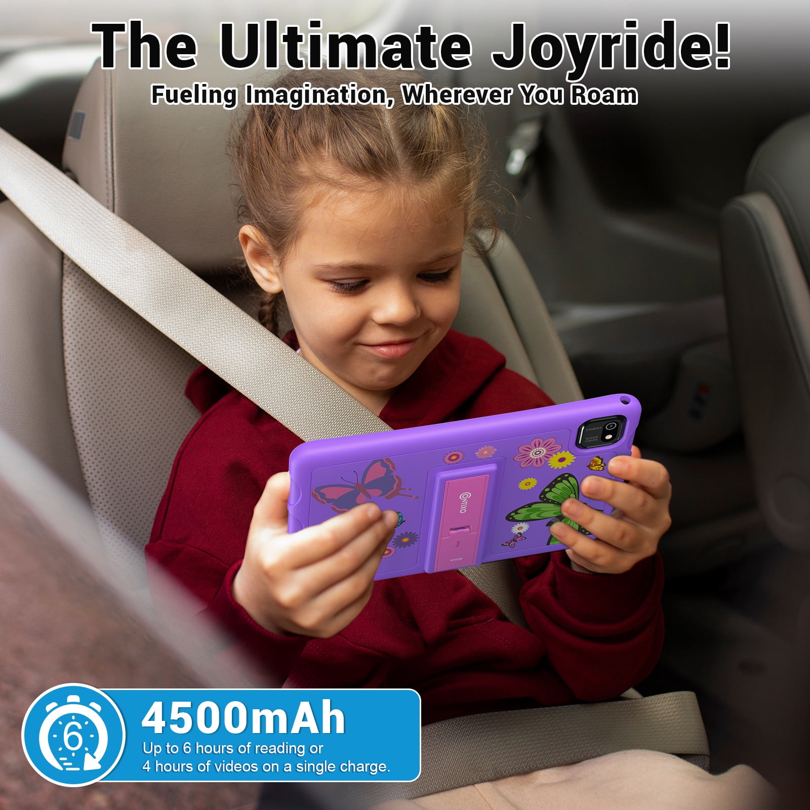 Contixo K102 Kids Tablets, Educational Tablets for Kids with eBooks, Tablet Case, and Kickstand, 10”, Purple