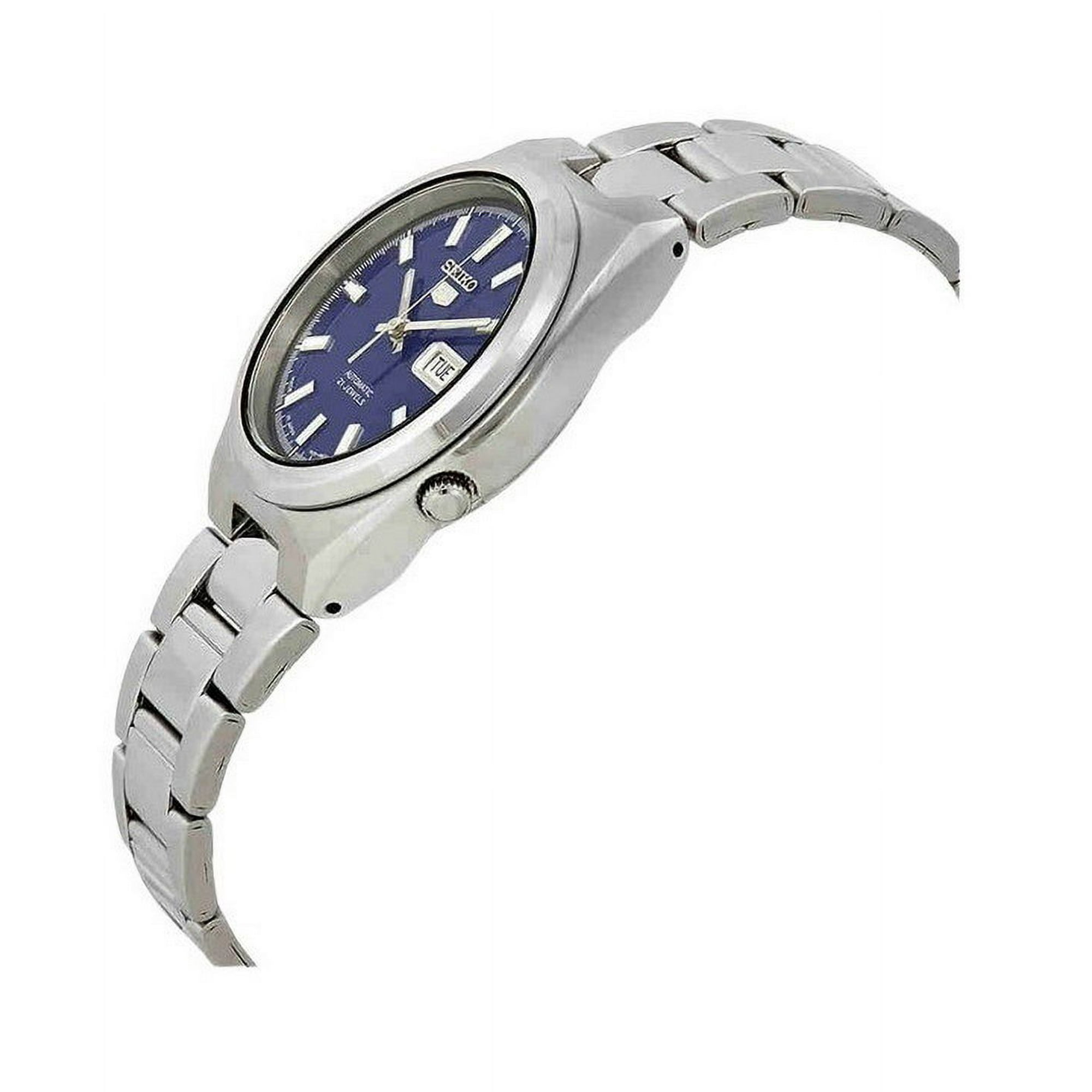 Seiko Montre Automatique en Acier Inoxydable Cadran Bleu 21 Bijoux