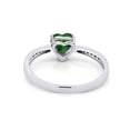 thumbnail image 5 of AFFY Simulated Emerald & White Cubic Zirconia Solitaire Heart Promise Ring 14k White Gold Over Sterling Silver Gift For Her Ring Size-10, 5 of 7