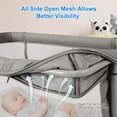 INFANS 3 in 1 Baby Bedside Sleeper for Newborn, Folding Crib with Mattress, Travel Bag