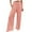 Pink, variant on AOMPMSDX Pants For Women Linen High Waisted Wide Leg Loose Fit Palazzo Pants Casual Beach Trendy Trouses With Pockets Brown Casual Shorts S