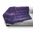 thumbnail image 3 of Indigo Soft Flannel Fleece Blanket, Stripe Like Horizontal Lines Modern Minimalist 70s 80s Inspired Design, Cozy Plush for Indoor and Outdoor Use, 60" x 80", Magenta Purple and White, by Ambesonne, 3 of 6