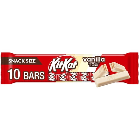 KIT KAT® Vanilla Flavored Wafer Snack Size, Candy Bars, .49 oz (10 Count)