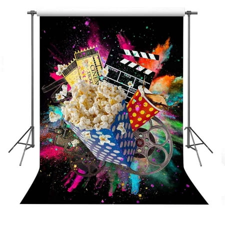 GreenDecor Polyster Photography Background 5x7ft Coke Movie Popcorn Backdrop Photo Studio