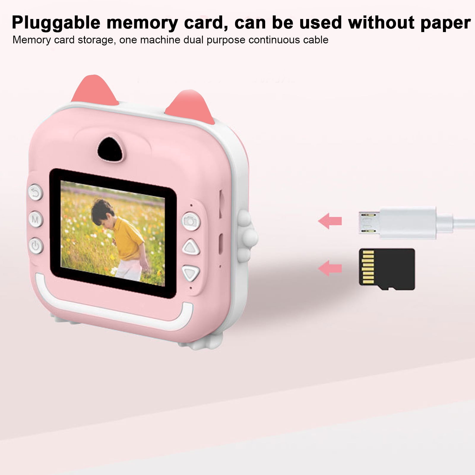Tarmeek Instant Print Camera for Kids, 1080P HD Digital Camera with Inkless Thermal Printing, 12MP Dual Lens Rotatable Selfie Camera, Portable Mini Photo Camera with 3 Rolls Paper, Pink